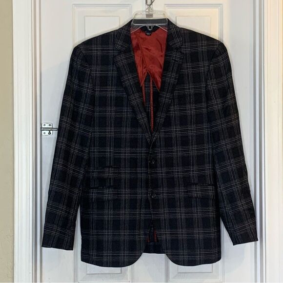S2 Couture Gray Plaid Sports Coat Size 40R - Picture 1 of 9